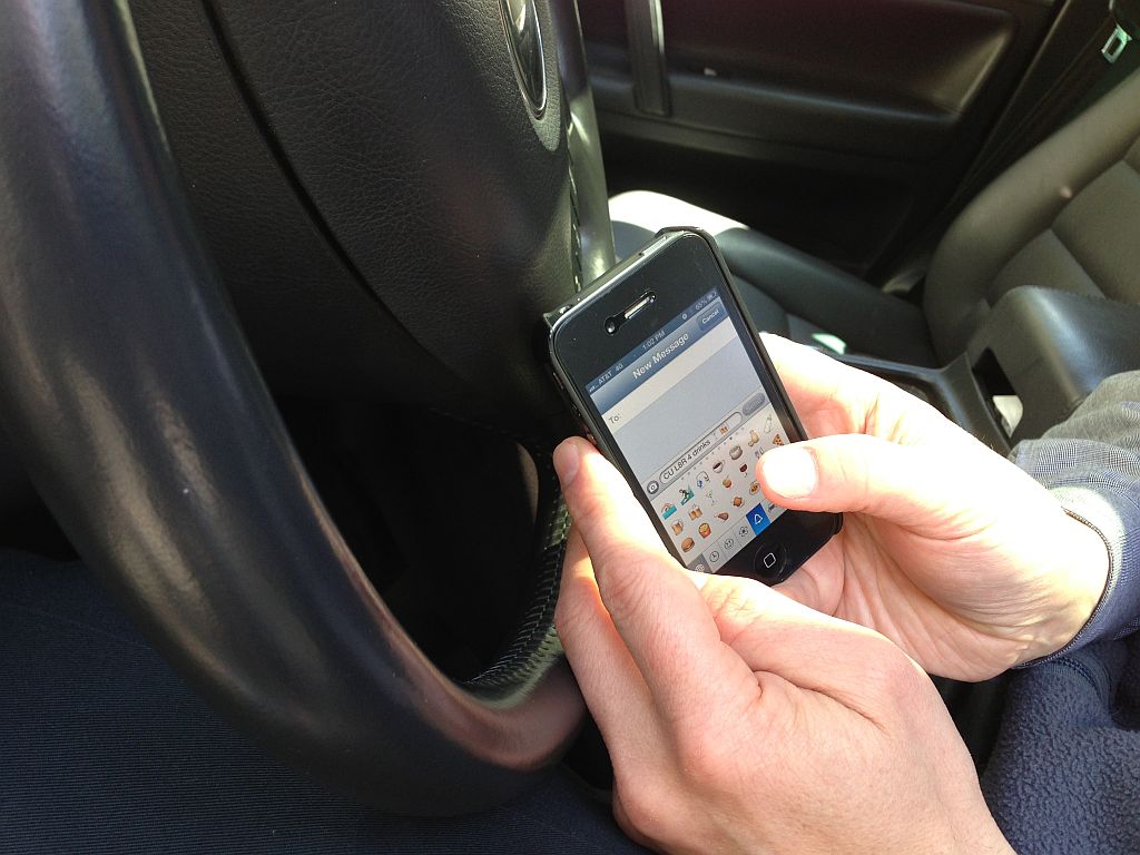 phone on steering wheel