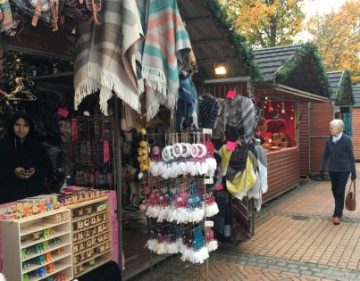 A lady shopping at the Bournemouth Christmas Market