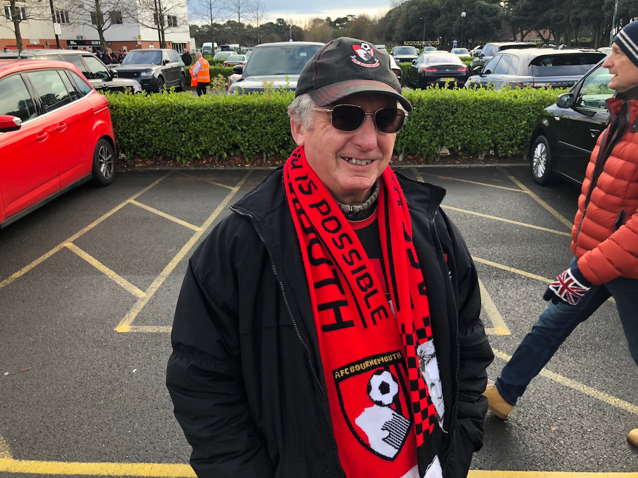 AFC Bournemouth supporter outside Vitality stadium