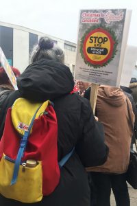 Protester for day of action against universal credit 