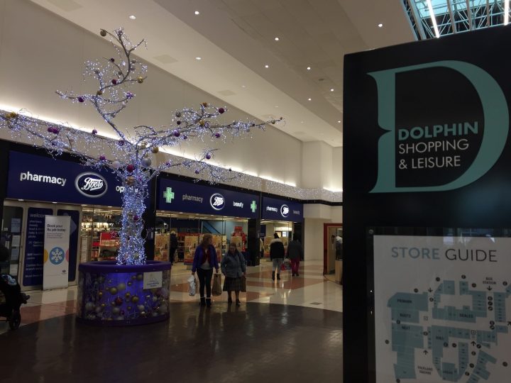 Photograph of Boots' storefront at The Dolphin Centre.