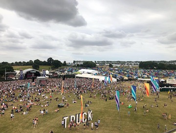 A bird's eye view of Truck Festival's main stage.