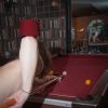 Pam playing pool in the nude. Credit: Colin Brundle 2020