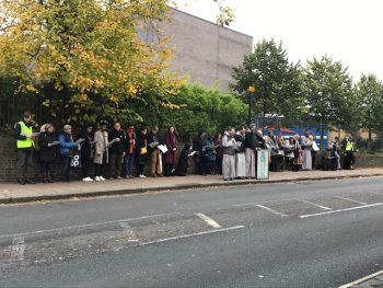 Photo of protesters outside abortion clinic in Streatham