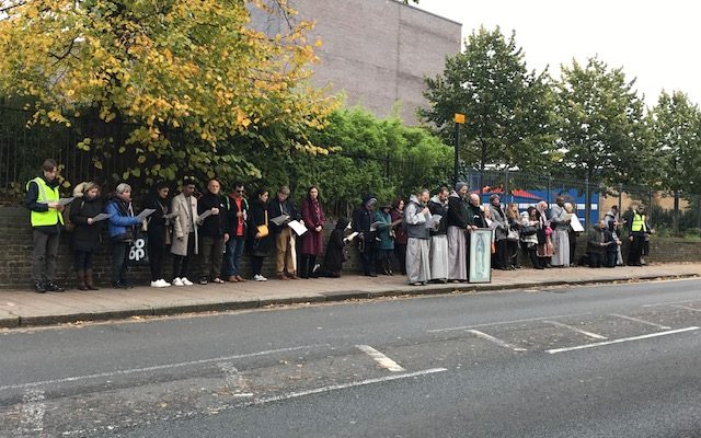 Photo of protesters outside abortion clinic in Streatham