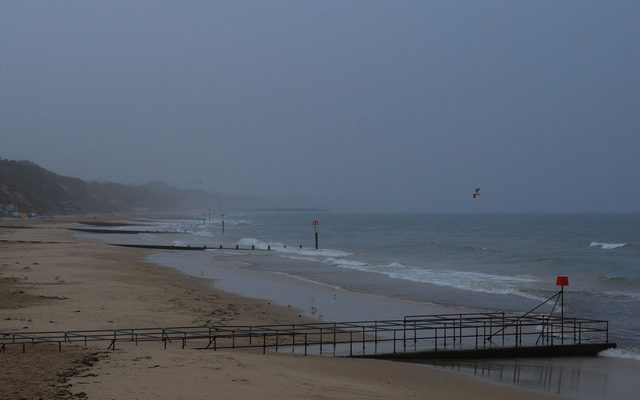 Photo of Bournemouth beach whilst raining