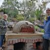 Phil and daughter with home made pizza oven