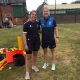 A photograph of trainee teacher Amy Price and England Women's Cricket captain Heather Knight