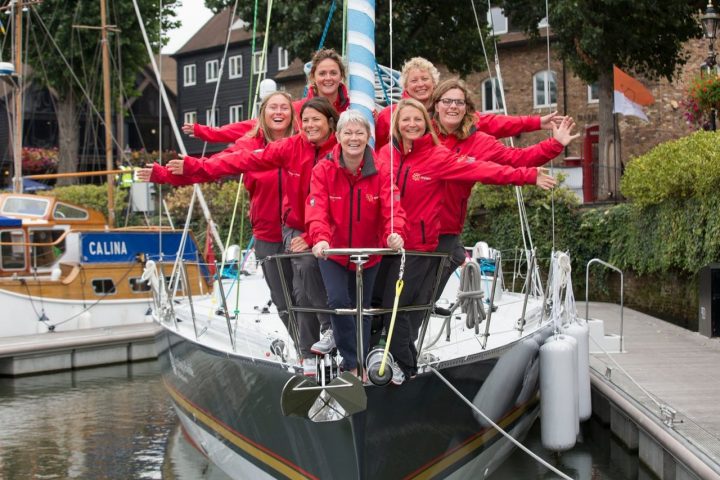 A group of women on a boat 