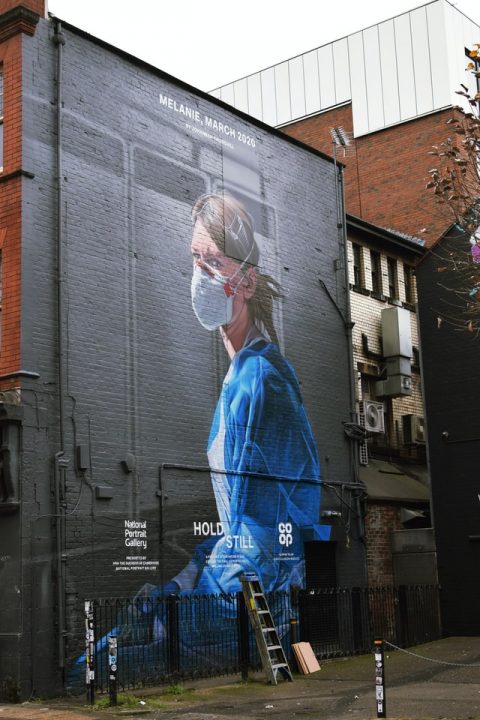 Graffiti art of a frontline nurse worker