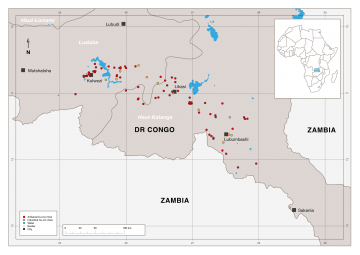 A diagram of the mine sites in the Democratic Republic of Congo