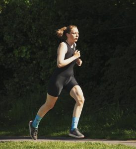 A photo of interviewee Elissa Clark running