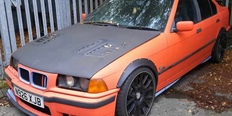 Picture of Black and Orange BMW