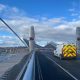 Footage of a car driving over Twin Sails Bridge in Poole.