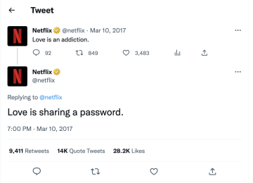 Netflix tweet from 2017