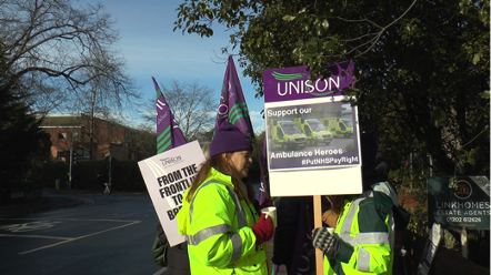 Unison ambulance workers on the picket line