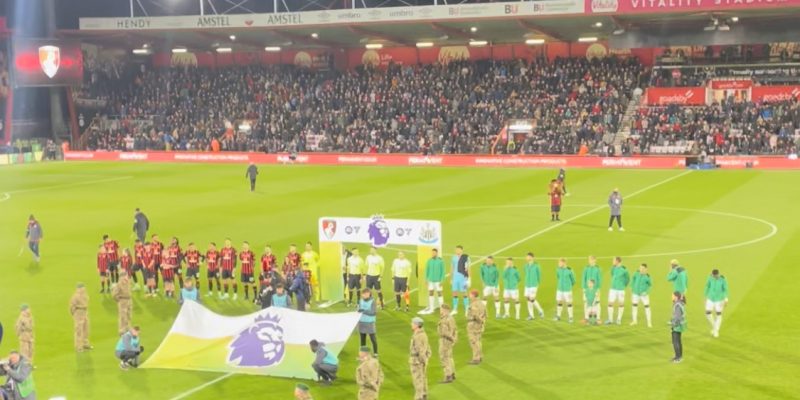 Afc Bournemouth and Newcaslte United moments before kick off taken by Dylan Barker