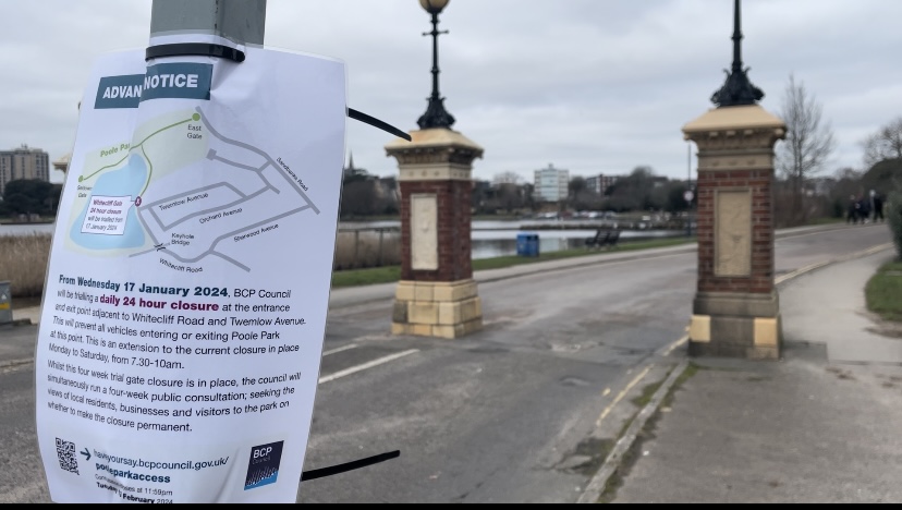 Poole Park road entrance closed to improve safety