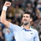 Novak Djokovic celebrates after Australian Open victory over Carlos Alcaraz