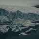 A drifting Antarctic iceberg.