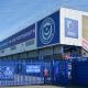 Portsmouth FC's stadium Fratton Park on a sunny day.