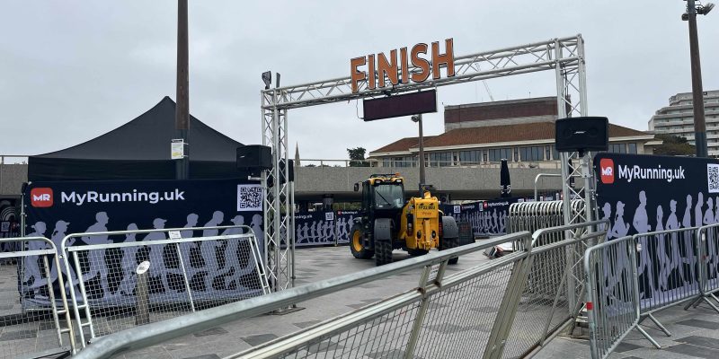 Bournemouth marathon finish line set up