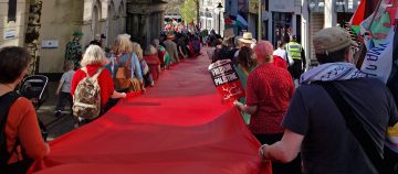 Red Line staged by the Palestine Solidarity Movement. Photo Credit: Palestine Solidarity Movement.