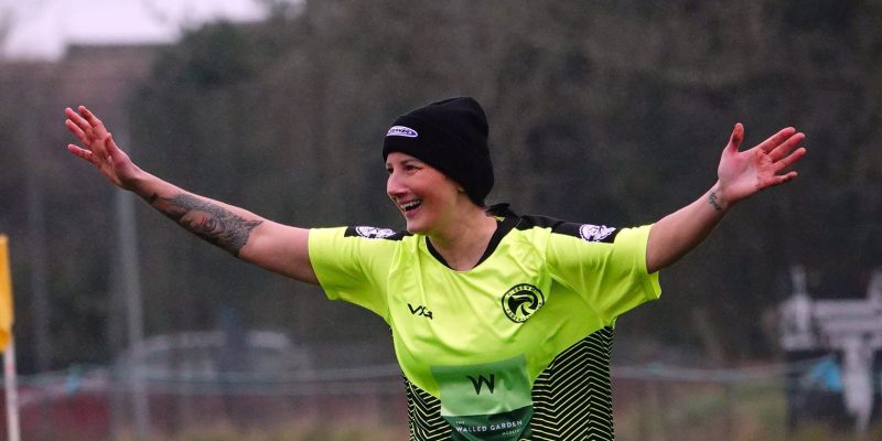 A mum on Ridgeway team celebrating. Photo Credit: Ridgeway Football Club