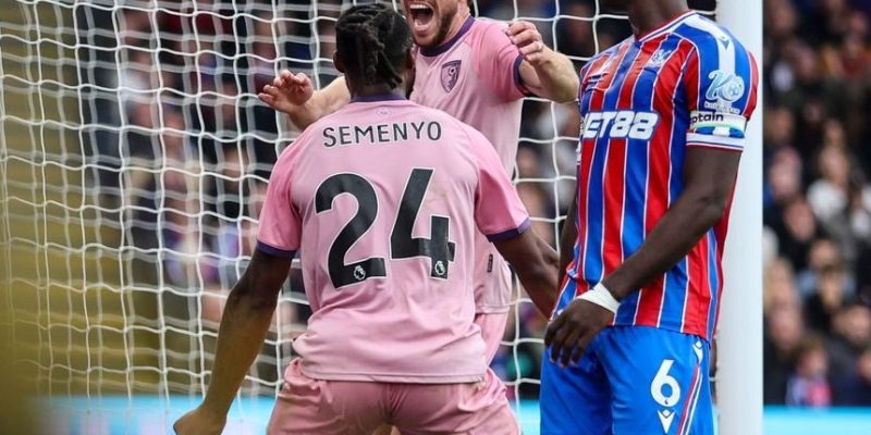 Marc Guehi looks on as Ryan Christie put Bournemouth ahead against Palace in Ocotber.