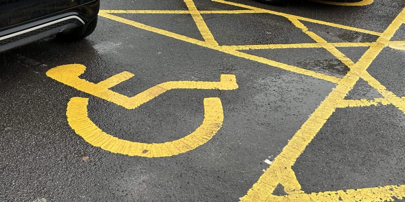 Disabled parking bay.