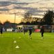 Bashley FC players warming up