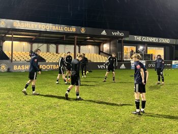 Bashley players warming up