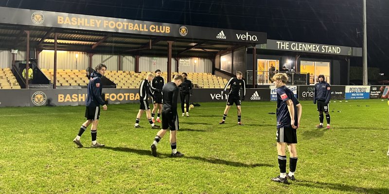 Bashley players warming up