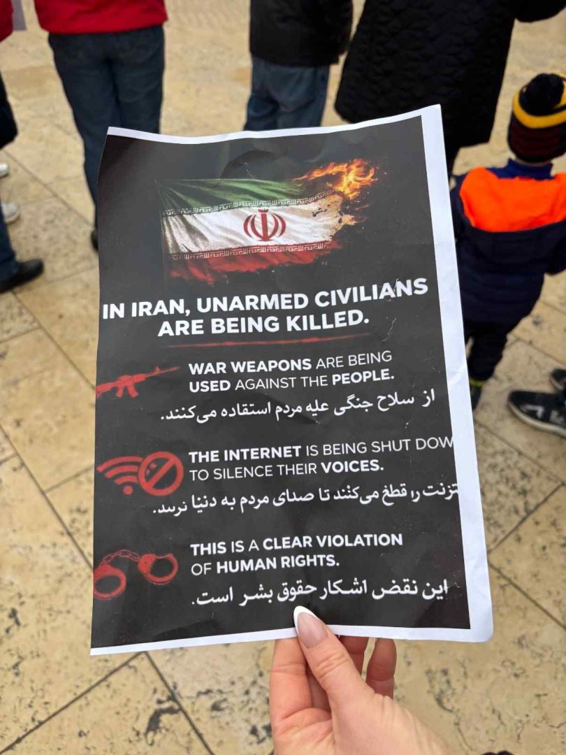 A flyer from the protest