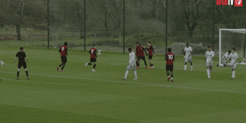 AFC Bournemouth Under-21's celebrate Dominic Sadi's opener against Charlton Athletic