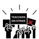 graphic showing a teachers strike