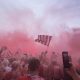 Southampton fans in red smoke